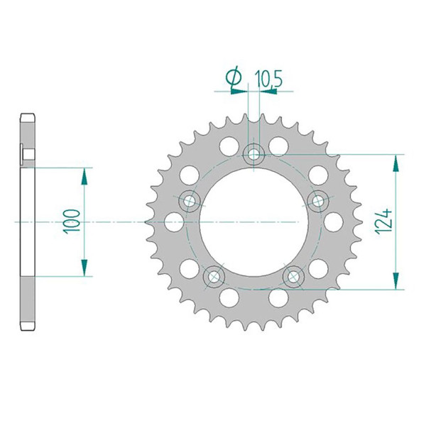 Esjot Kettenrad 51613-35 ALU #520 35 Zähne 51-32216-35