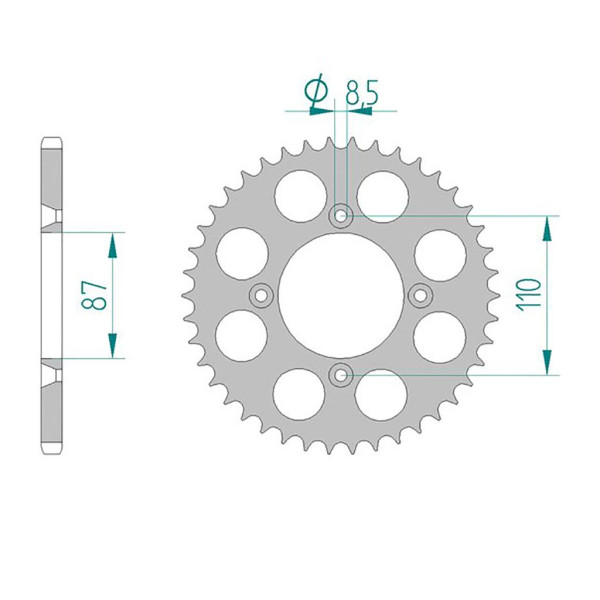 Kettenrad 13311-42 ALU #520