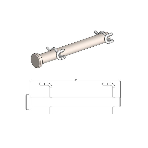 Bremsbelag Gleitstift Moto-Master 54,0 mm lang Edelstahl