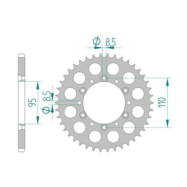 Kettenrad 36305-42 ALU #520