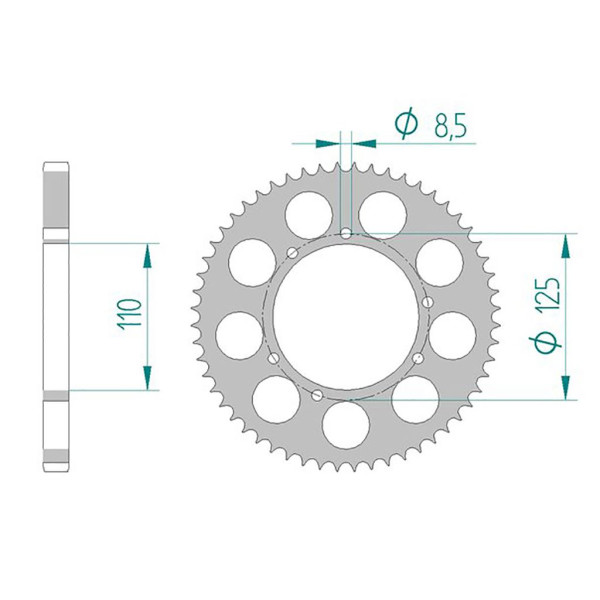 Kettenrad 60104-56 ALU #428