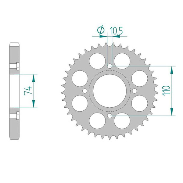 Kettenrad 12302-41 STAHL #530 41 Zähne