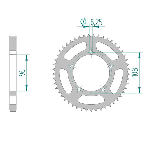 Kettenrad 83201-49 STAHL #428 49 Zähne