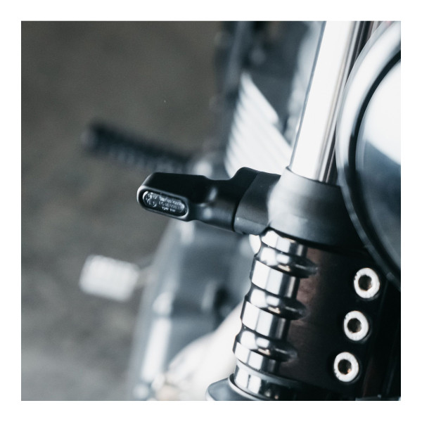 LED Blinker Motoism Union Mini 1 Paar matt-schwarz mit E-Prüfzeichen