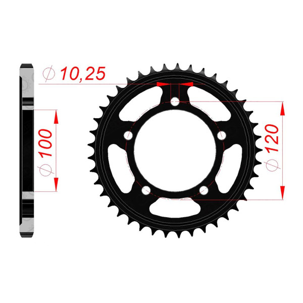 AFAM Kettenrad STAHL #525 35807-41