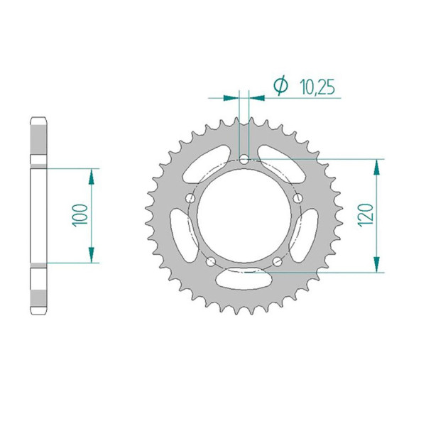 Kettenrad 35800-40 STAHL #525 40 Zähne
