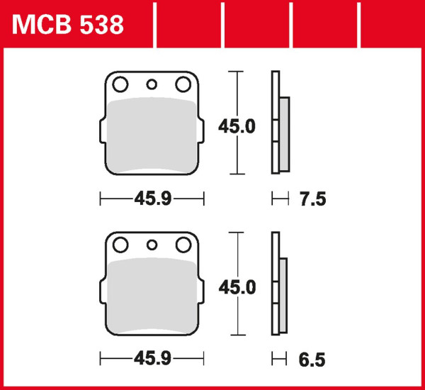 Bremsbelag TRW MCB538 organisch