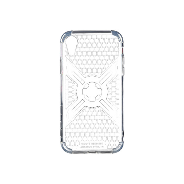 Hülle iPhone XR Intuitve Cube transparent mit Infinity Halteclip
