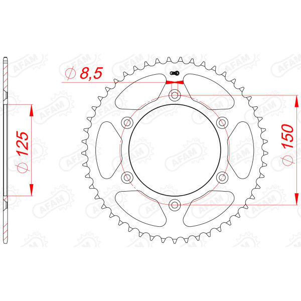 Kettenrad 71304-43 STAHL #520