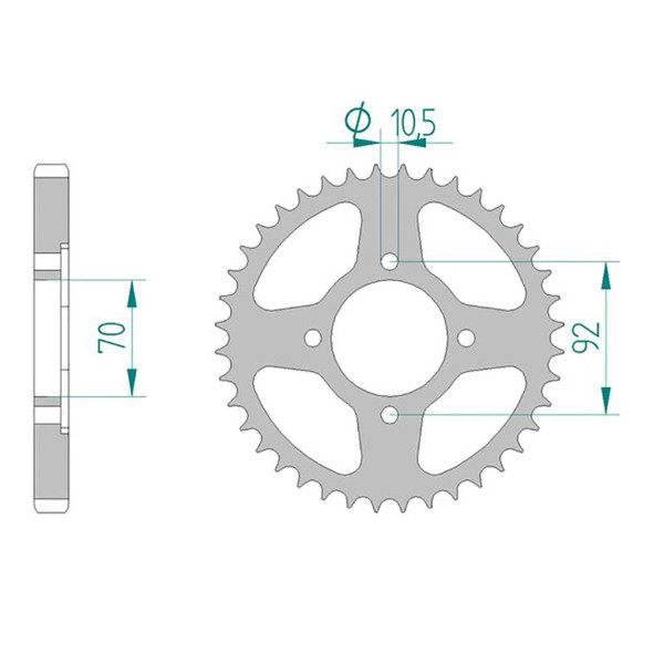 Kettenrad 16400-35 STAHL #530 35 Zähne