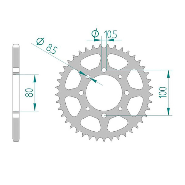 Esjot Kettenrad 14312-46 STAHL #520 46 Zähne 50-32036-46