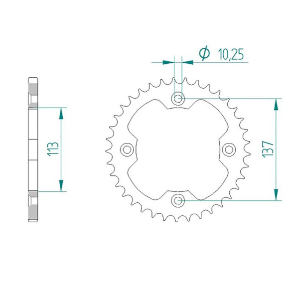 Esjot Kettenrad 14412-35 STAHL #520 35 Zähne 50-32123-35