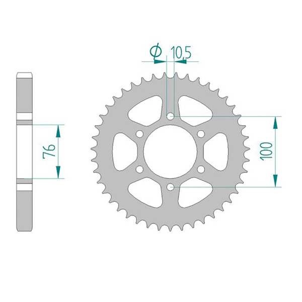 Kettenrad 14503-40 STAHL #530 40 Zähne
