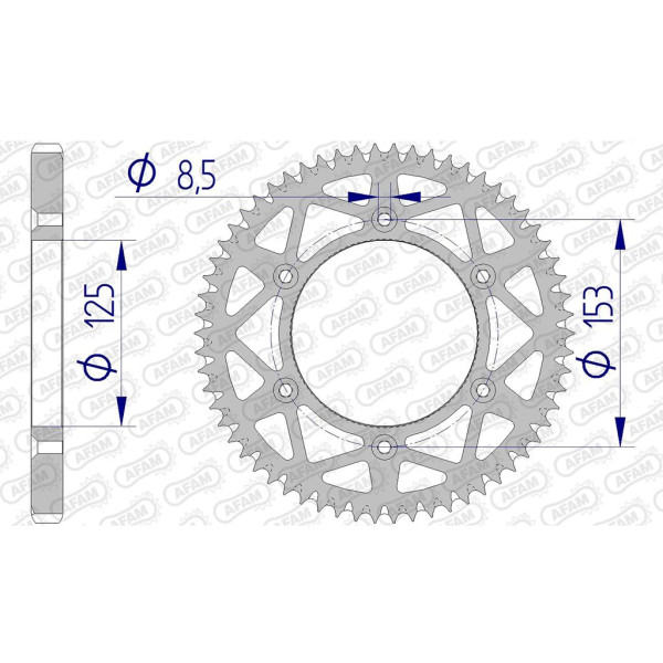 Kettenrad 11228-62 ALU #428 für HM-Honda CRE F 125 RR 2011 / X 09-12