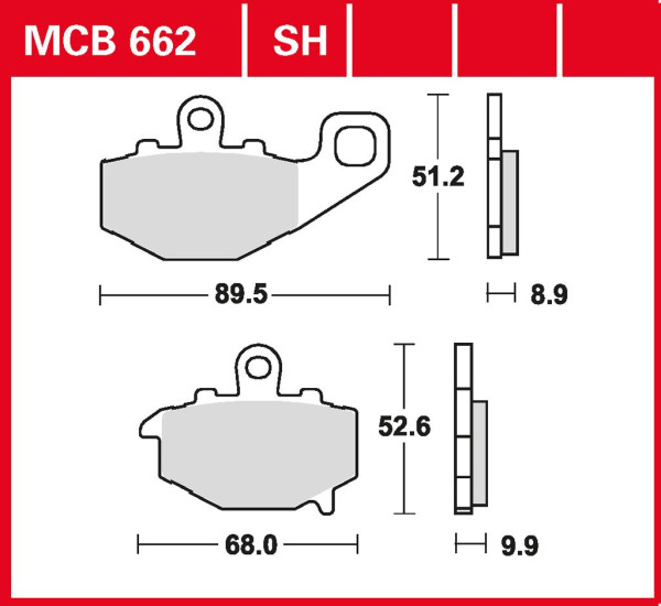 Bremsbelag TRW MCB662 organisch