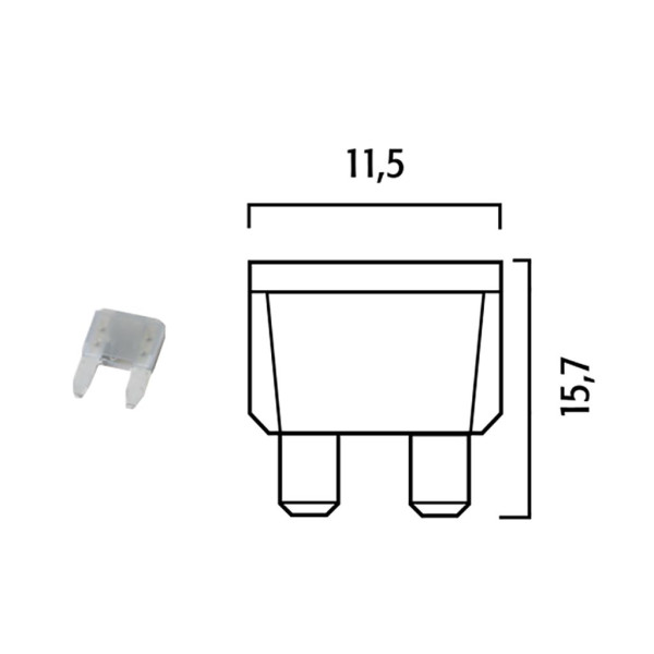 Sicherung 2AH Flachsicherung Klein Farbe: Grau 50er Box