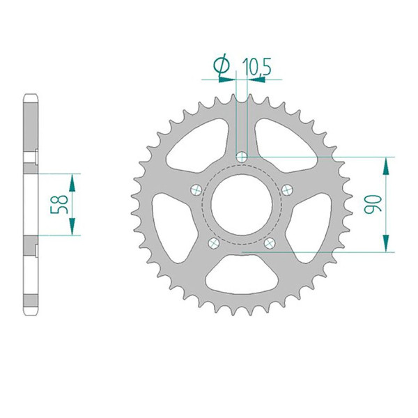 Kettenrad 10215-35 STAHL #520 35 Zähne