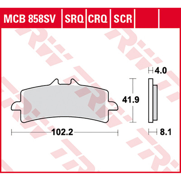 Bremsbelag TRW MCB858SRT Sinter Road