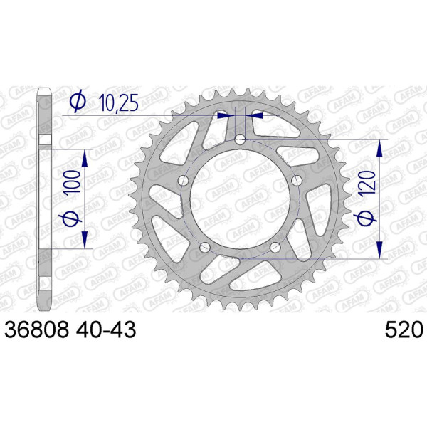 AFAM Kettenrad ALU #520 43 Zähne 36808-43