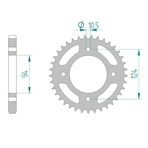 Kettenrad 10505-37 STAHL #530 37 Zähne