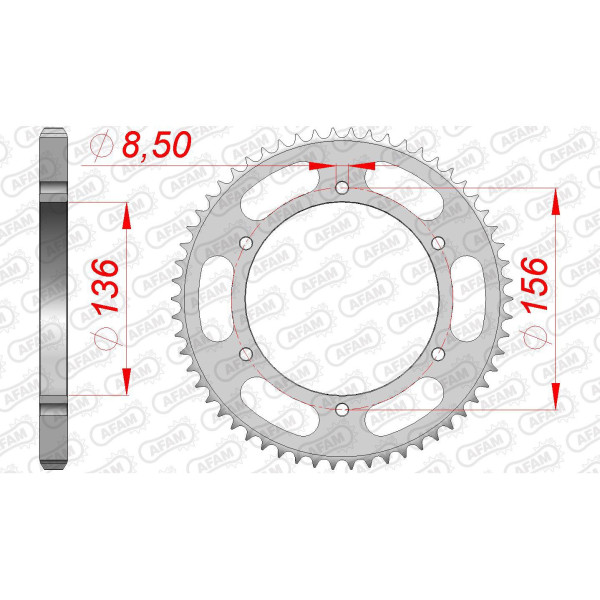 Kettenrad 53104-61 STAHL #428 61 Zähne