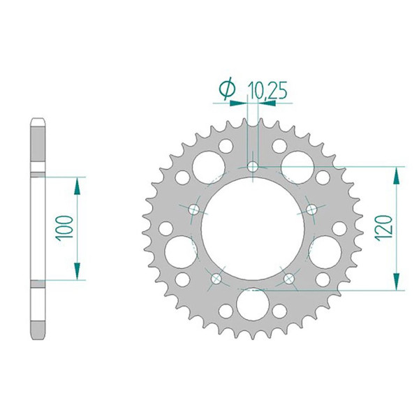 Kettenrad 36801-45 ALU #520