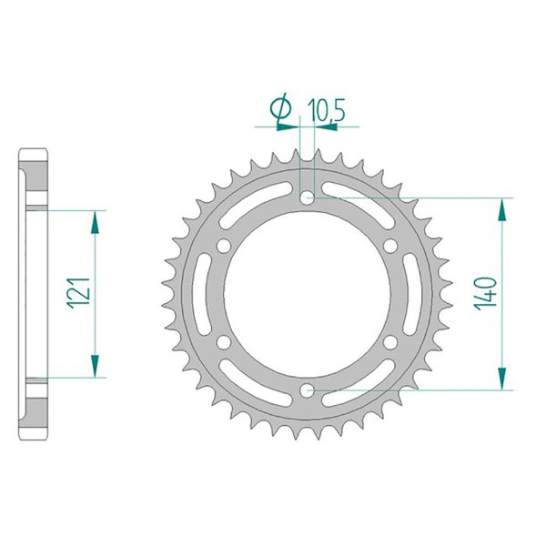 Kettenrad 44800-40 STAHL #530 40 Zähne