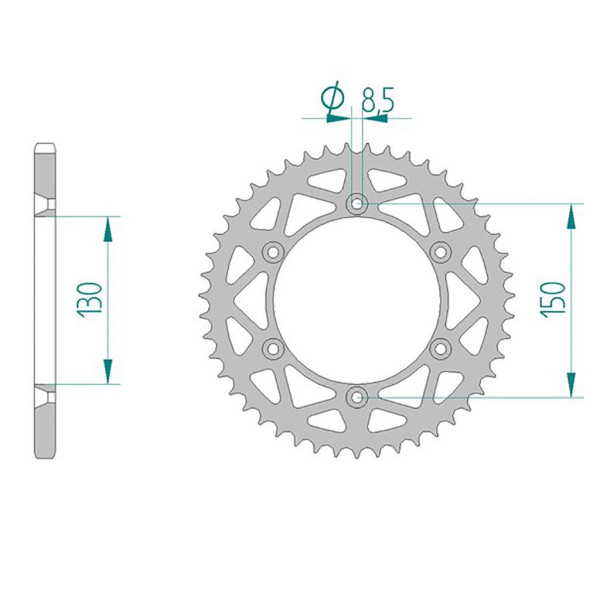 Kettenrad 13323N-50 ALU #520 50 Zähne