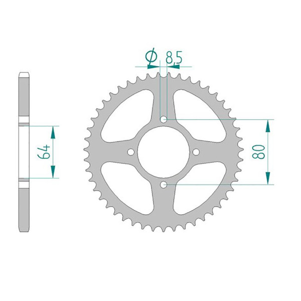 Kettenrad 12101-43 STAHL #420 43 Zähne