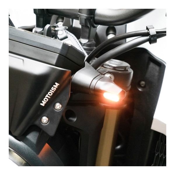 LED Blinker Motoism Neo Short 1 Paar 2in1 matt-schwarz mit E-Prüfzeichen