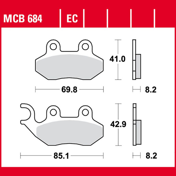 Bremsbelag TRW MCB684 organisch