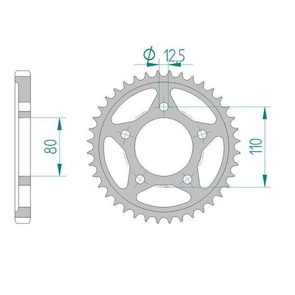 Kettenrad 10605-40 STAHL #530 40 Zähne