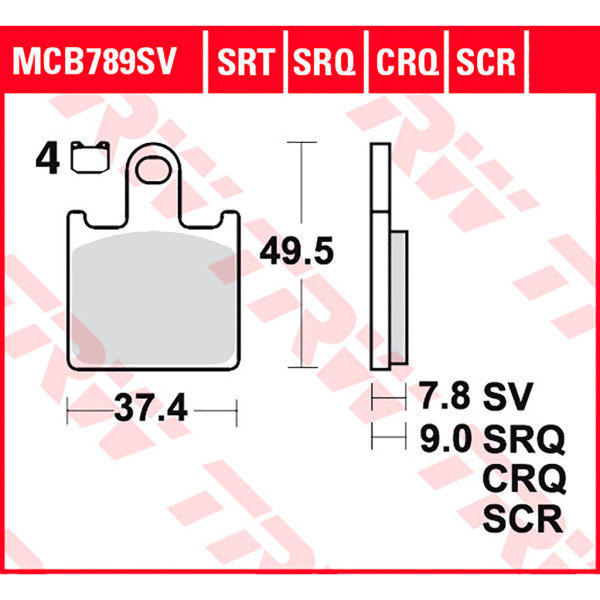 Bremsbelag TRW MCB789SRT Sinter Road