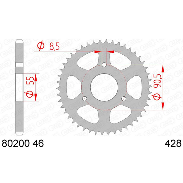 Kettenrad 80200-46 STAHL #428