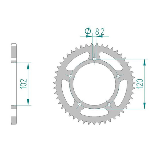 Kettenrad 35107-50 STAHL #428