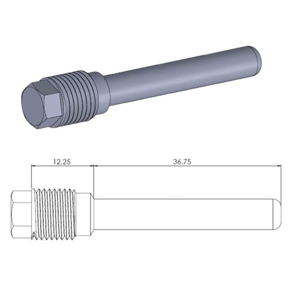 Bremsbelag Gleitstift Moto-Master 49 mm lang Edelstahl