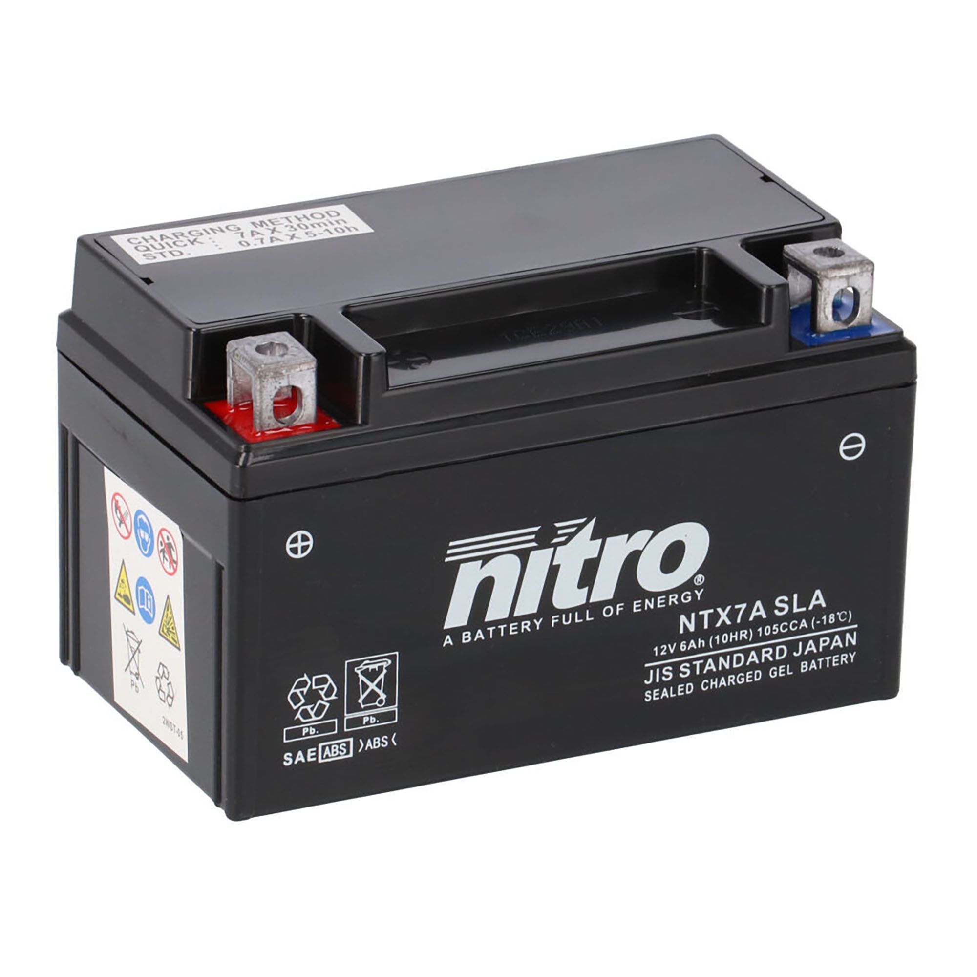 Nitro Batterie 12V 6AH YTX7A-BS Gel 50615 (für: Peugeot Sum-Up 125 )