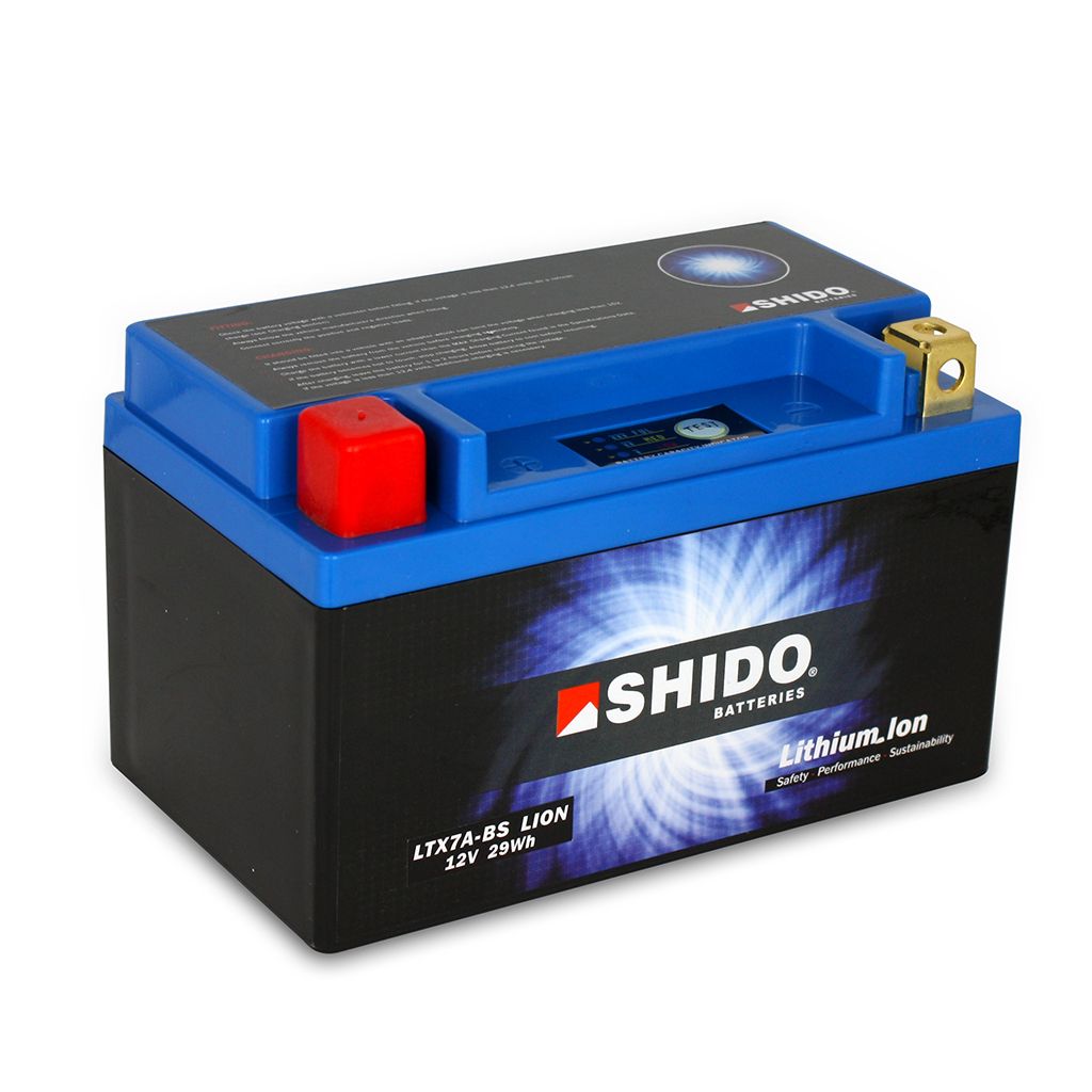 Shido Batterie 12V 2,4AH6AH YTX7A-BS Lithium-Ionen 50615 (für: Malaguti Monte Pro 125 )