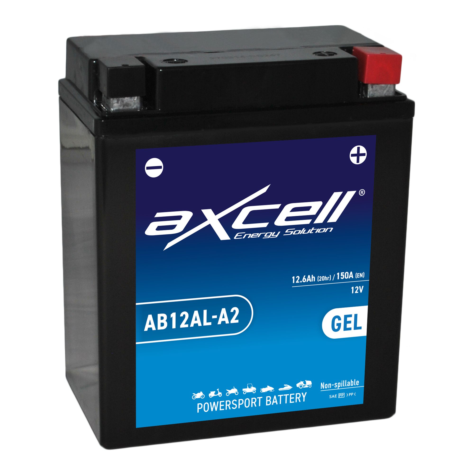 AXCELL Batterie 12V YB12AL-A2 GEL 51213 (für: Aprilia Leonardo 125 ST )