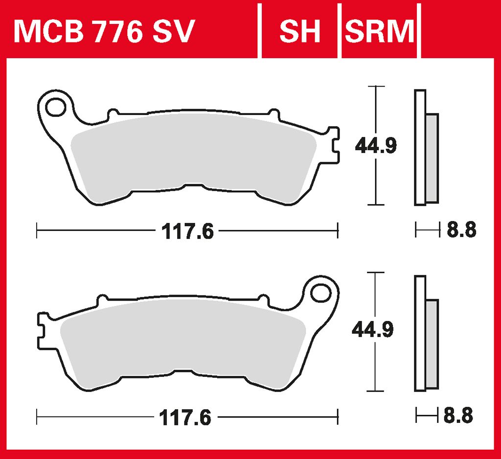 TRW Bremsbelag Performance Comfort (für: Harley-Davidson XL 883 R Roadster )