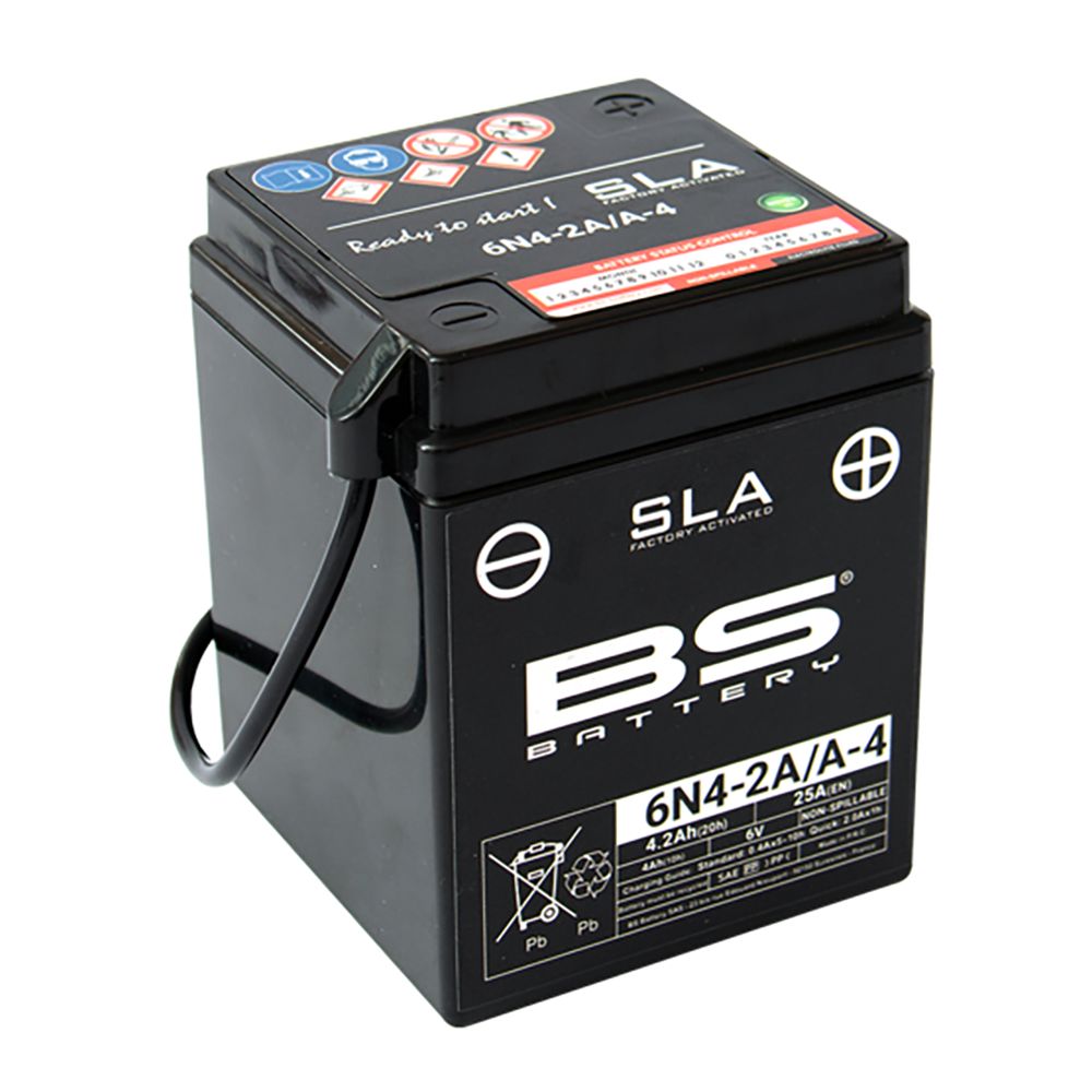 BS Batterie 6V 4AH 6N4-2A-4 GEL -Battery 00414 (für: Yamaha RD 80 LC I )