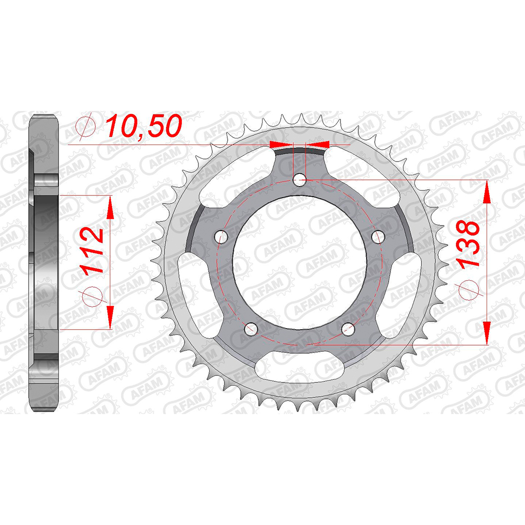 AFAM Kettenrad STAHL #532 48 Zähne (für: Yamaha YZF-R6 )