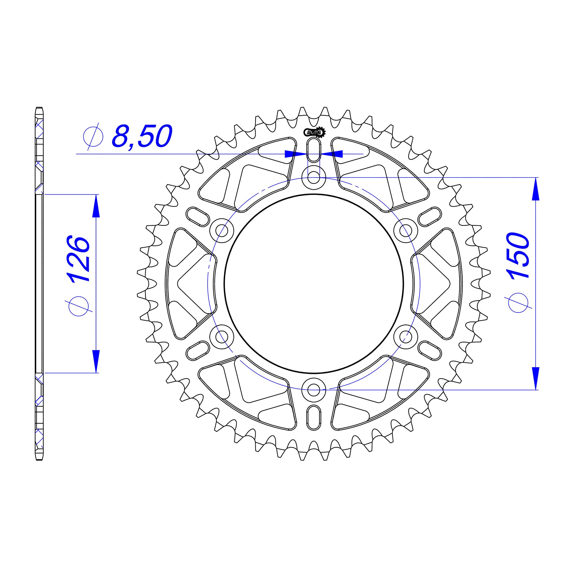 AFAM Kettenrad ALU #520 S/C (für: Ducati Desmo 450 MX )