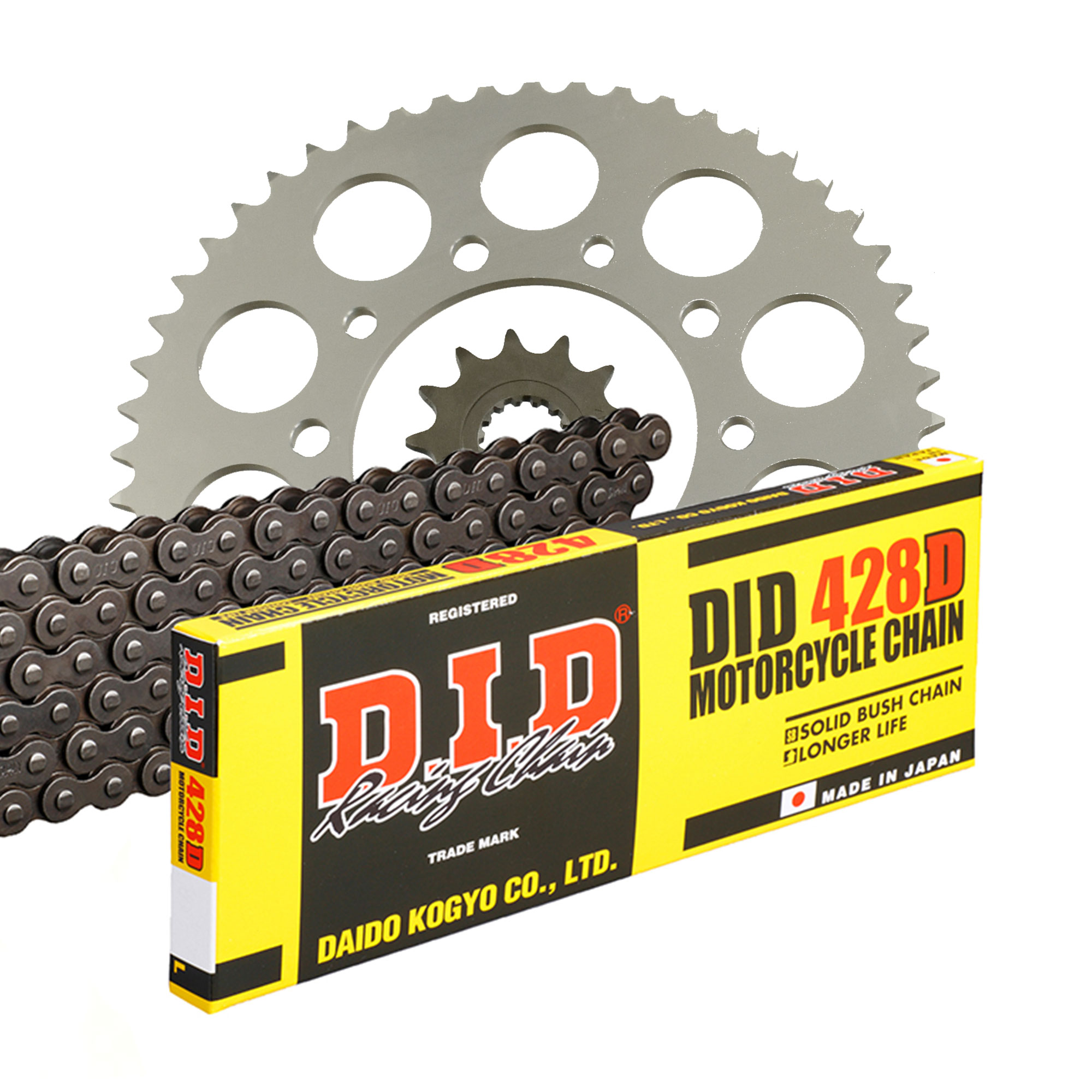 KMP360 Kettenkit (für: Motorhispania Duna 125 Trail 09-10 ) DID 428 D