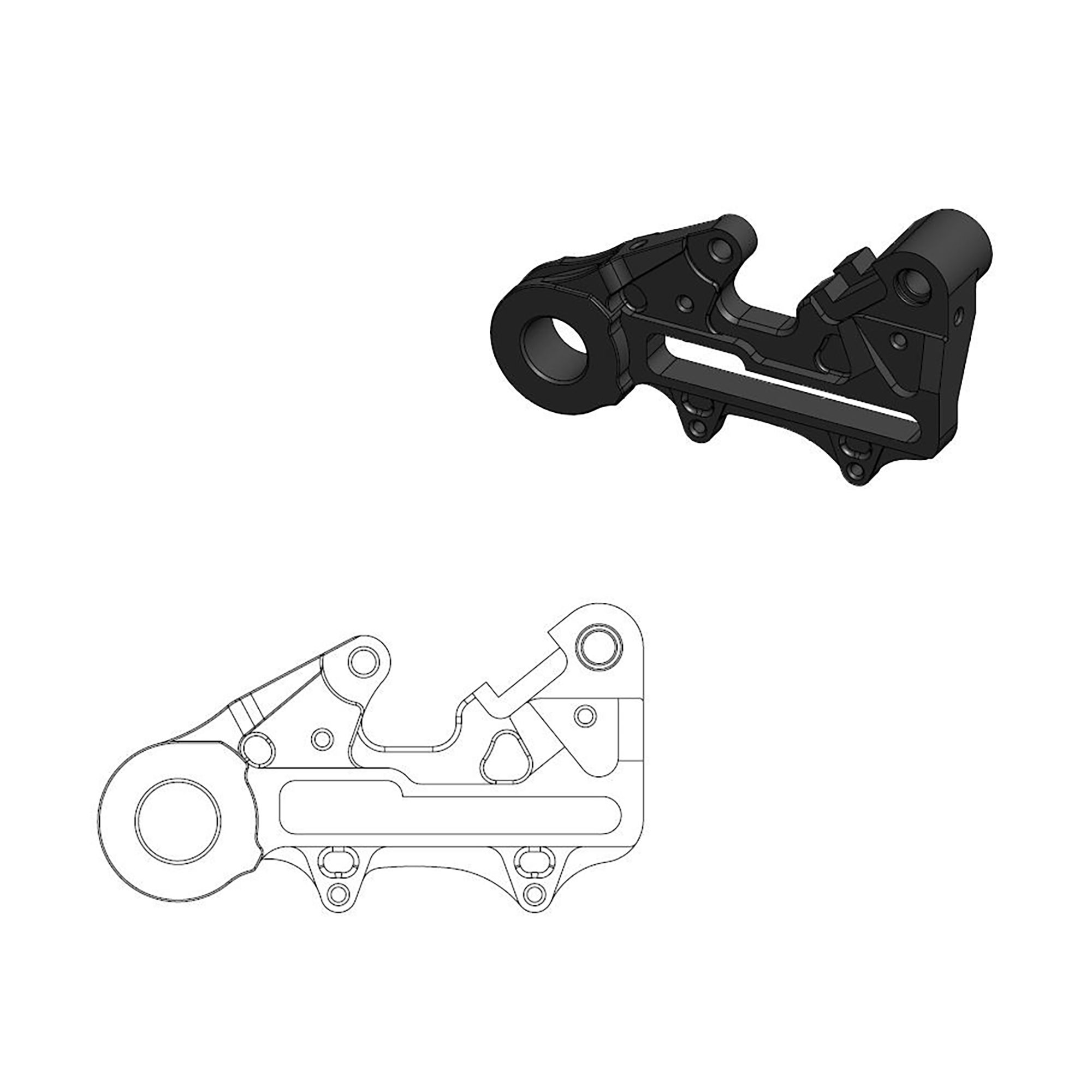 Moto-Master Bremssattel-Adapter hinten f. OEM 220 mm Ø 22mm Achse (für: Husqvarna FE 501 4T )