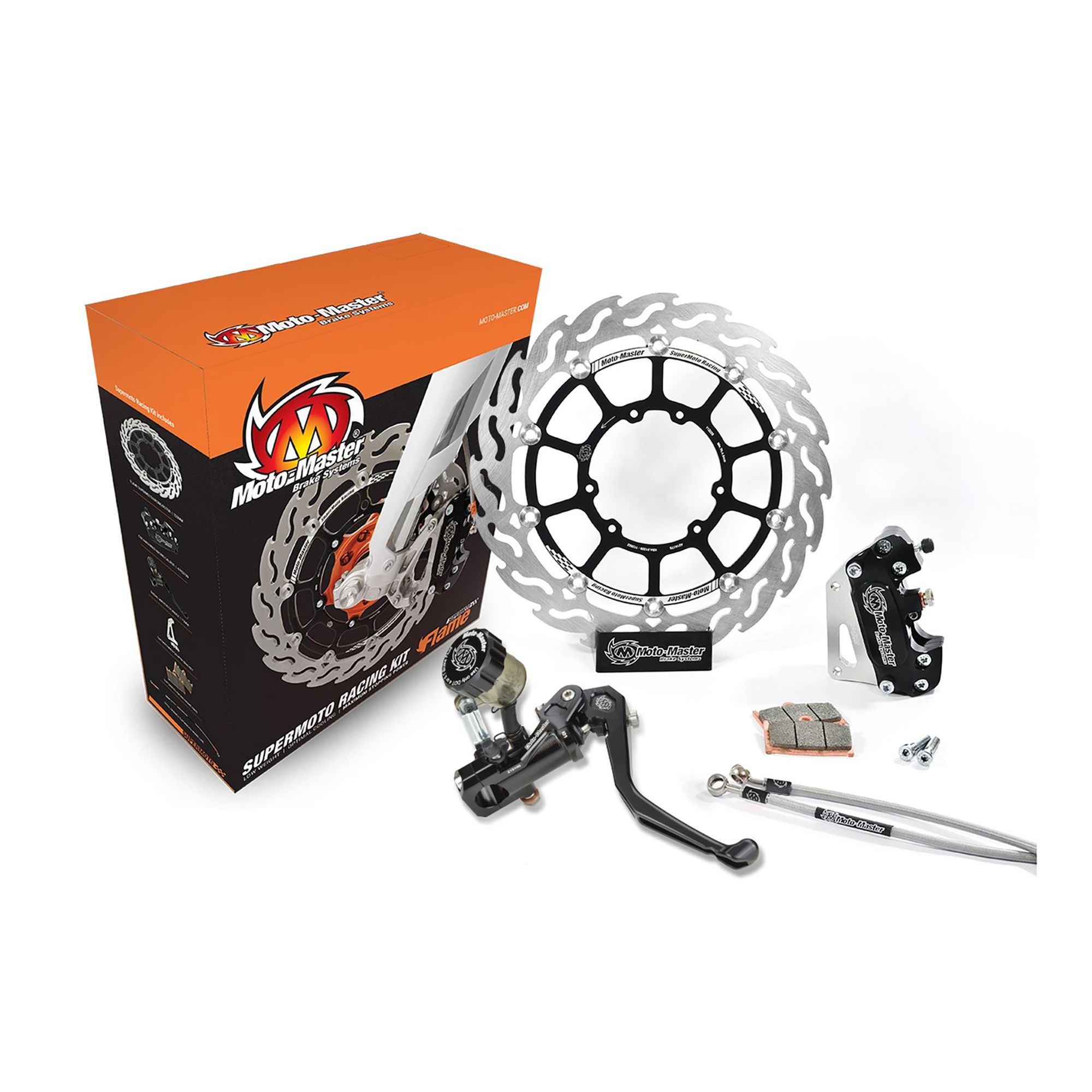 Moto-Master Supermoto Kit 320 Flame Bremsscheibe Bremssattel Bremspumpe (für: Husqvarna TE 150 2T )